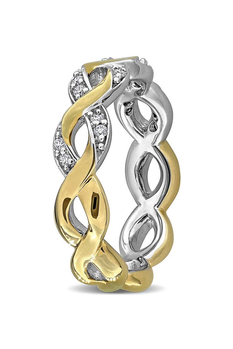 Lab-Grown Diamond Two-Tone Eternity Band Ring - 0.16ct., Alternate, color, SILVER