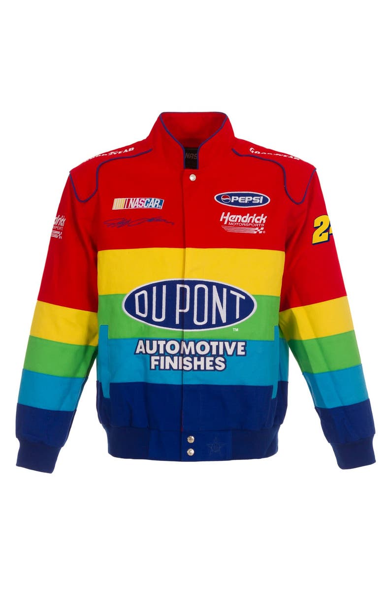 JH DESIGN Men's JH Design Red/Blue Jeff Gordon Twill Uniform Full-Snap Jacket, Alternate, color, Red