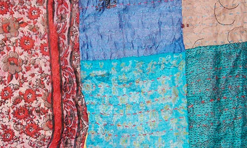 Taj Hotel Kantha Silk Throw Blanket In Multi 2