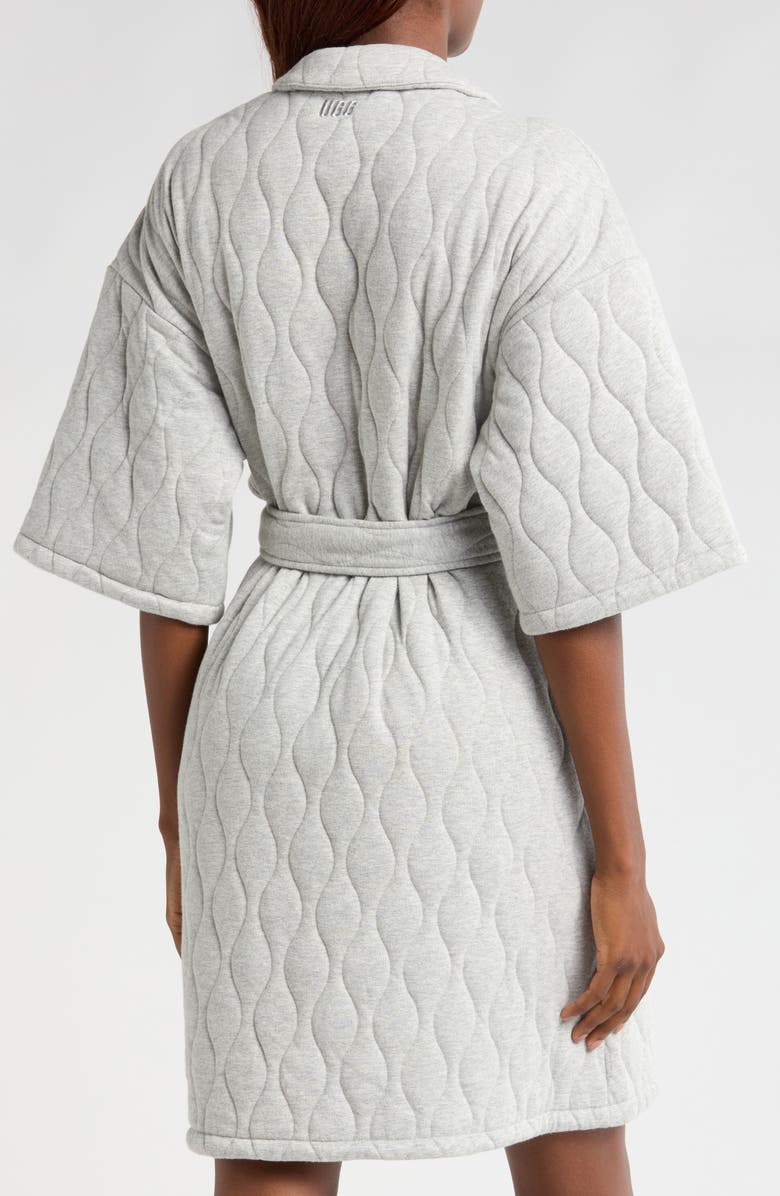 UGG<sup>®</sup> Zellwood Quilted Short Robe, Alternate, color, Grey Heather