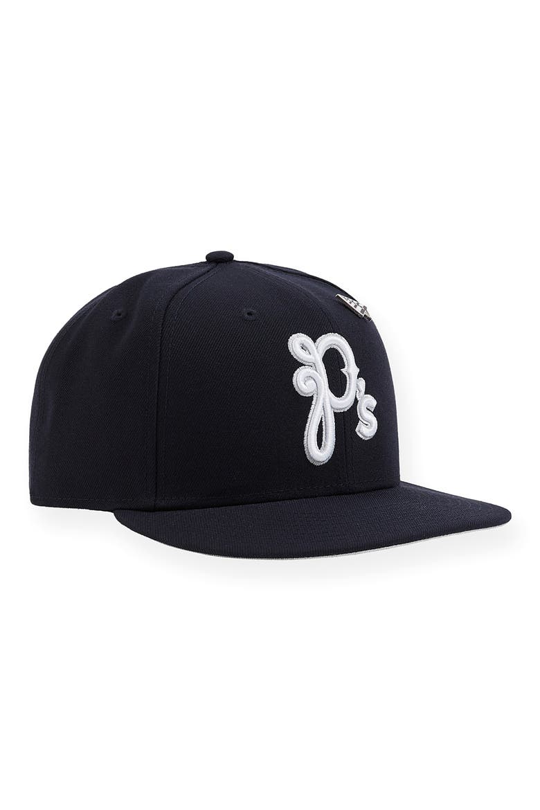 P Logo 9FIFTY Twill Snapback Cap, Main, color, NAVY