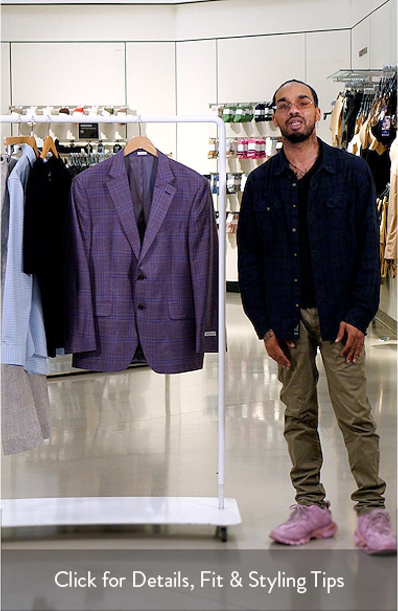 Flynn Classic Fit Plaid Wool & Silk Blend Sport Coat, sales video thumbnail