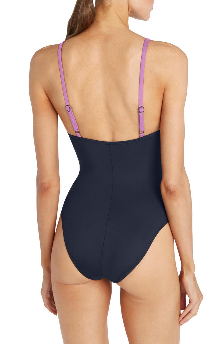 Robin Piccone Billie Knotted One-Piece Swimsuit, Alternate, color, Crew