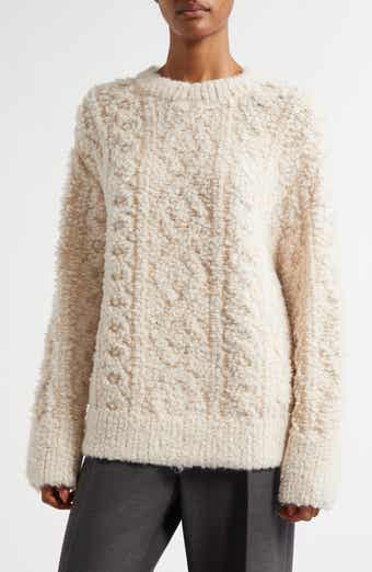 Vince Oversize Bouclé Wool & Alpaca Blend Crewneck Sweater