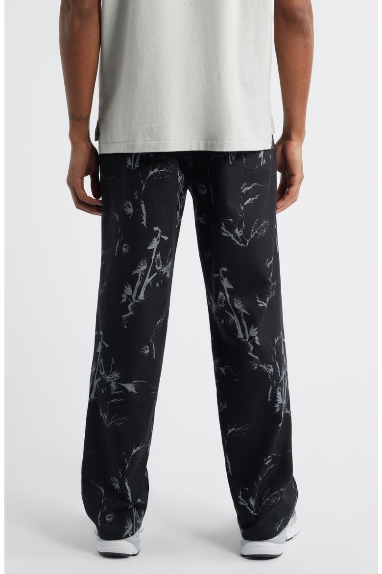 Hunter Lawrence Edition - Flower Pattern Milano Pants, Alternate, color, BLACK