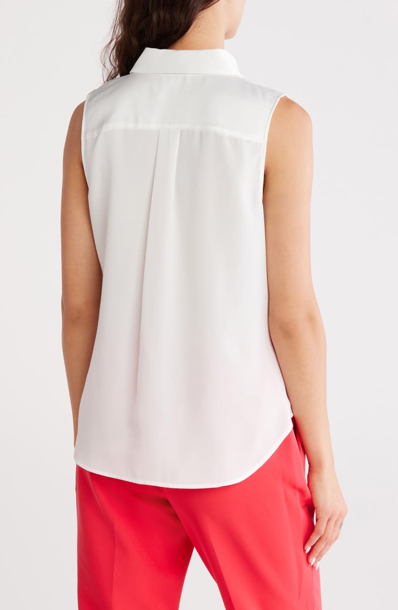 DKNY Sleeveless Satin Button-Up Shirt, Alternate, color,