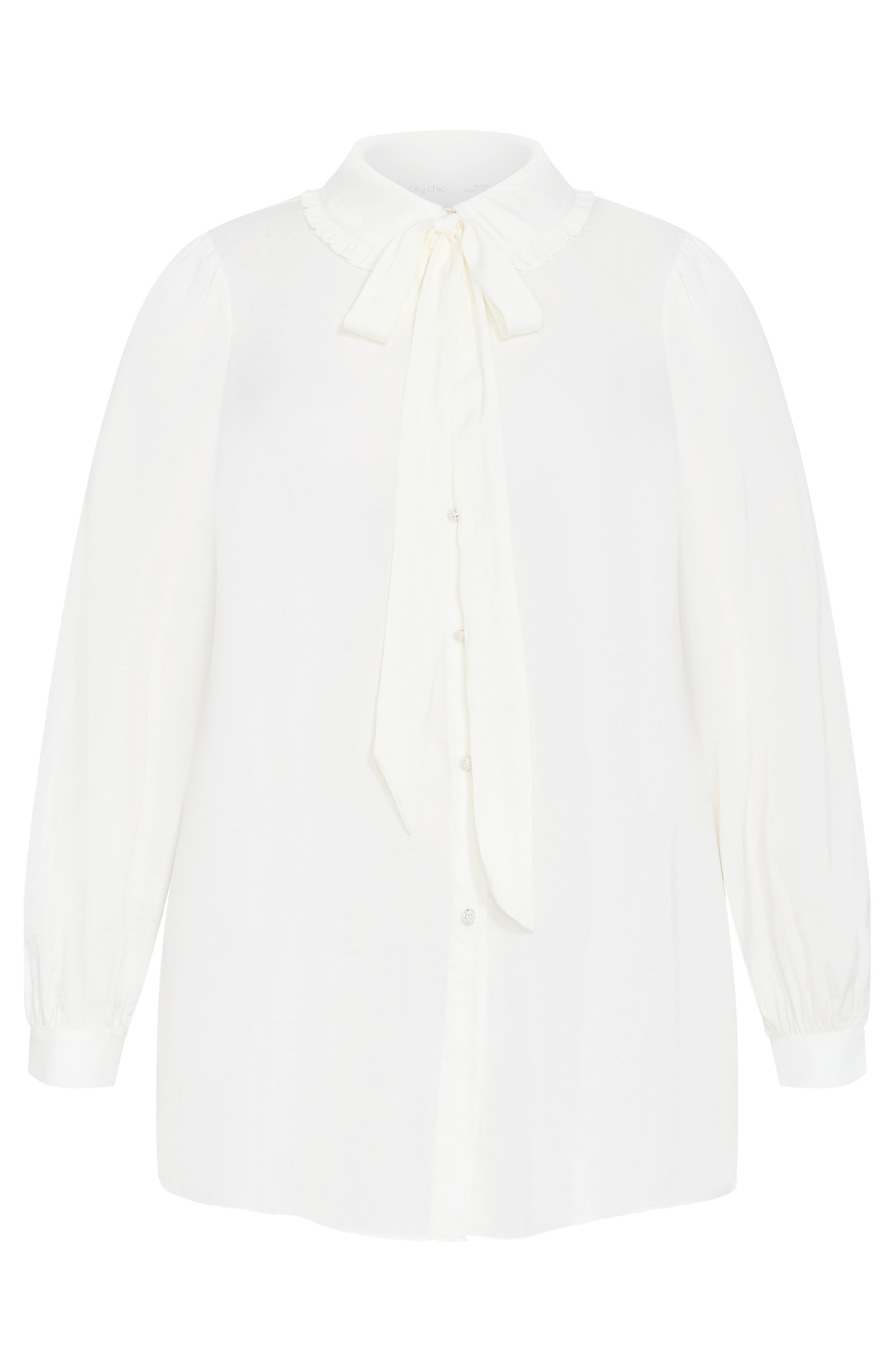 City Chic Julianna Tie Neck Button-Up Shirt (Women) | Nordstrom