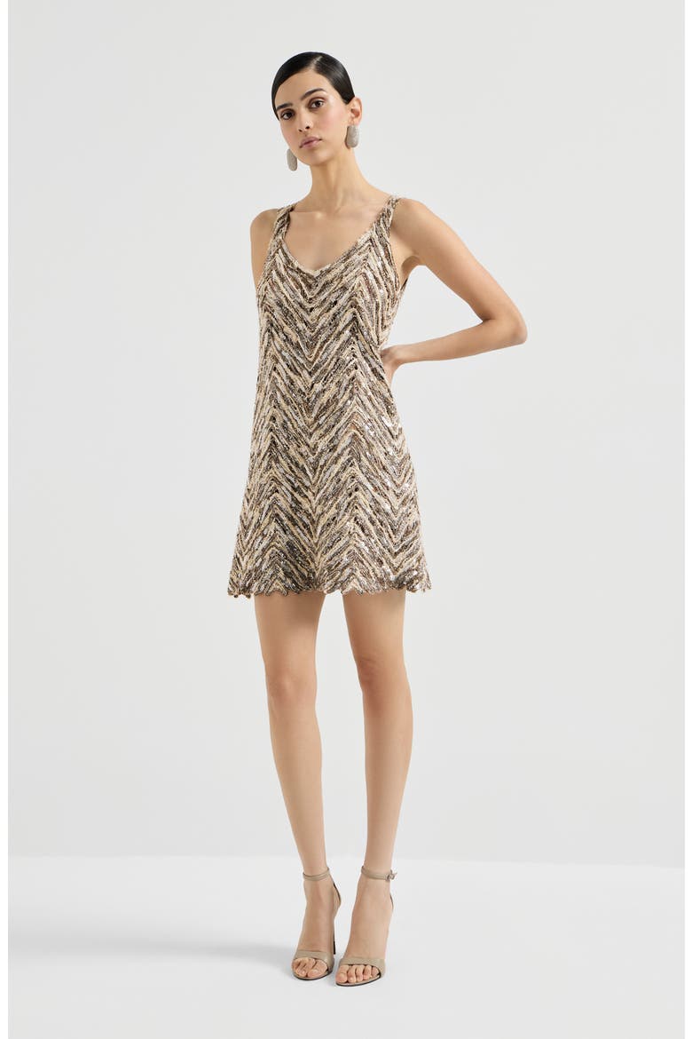 Dazzling Embroidery dress, Main, color, Brown