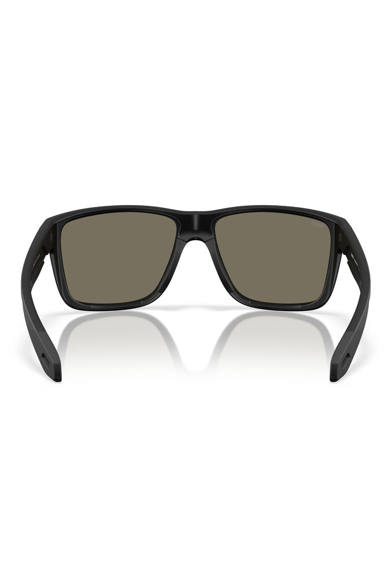 Broadbill II 58mm Polarized Rectangular Sunglasses, Alternate, color, MATTE BLACK/ BLUE MIRROR 580G