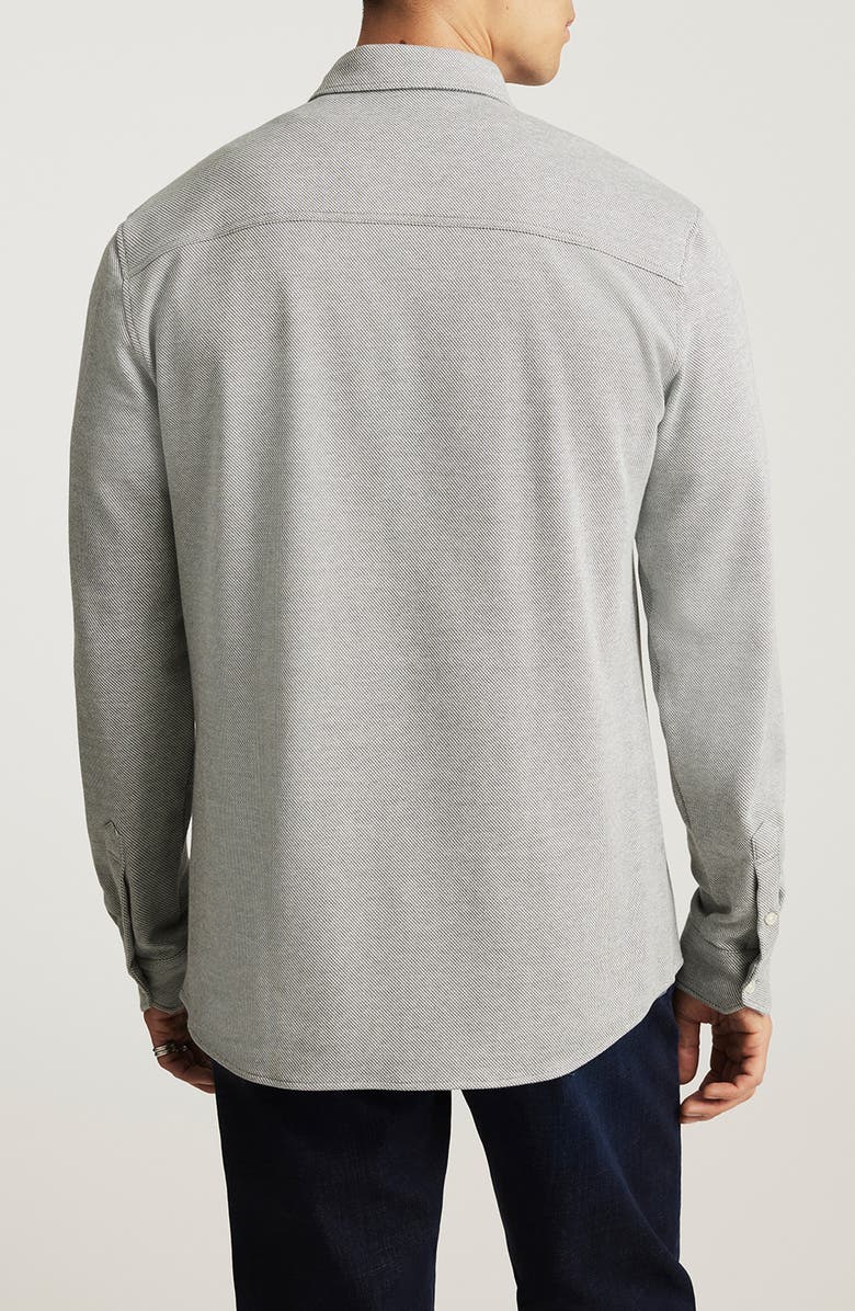 Mavi Jeans Textured Cotton Blend Button-Down Shirt, Alternate, color, Urban Chic