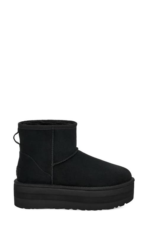 Ugg Classic Mini Platform Womens Suede Ankle Boots In Black