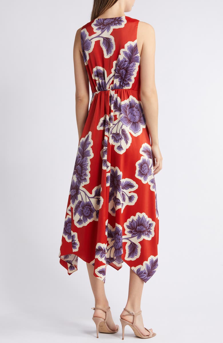 Anne Klein Floral Handkerchief Hem Dress, Alternate, color, 