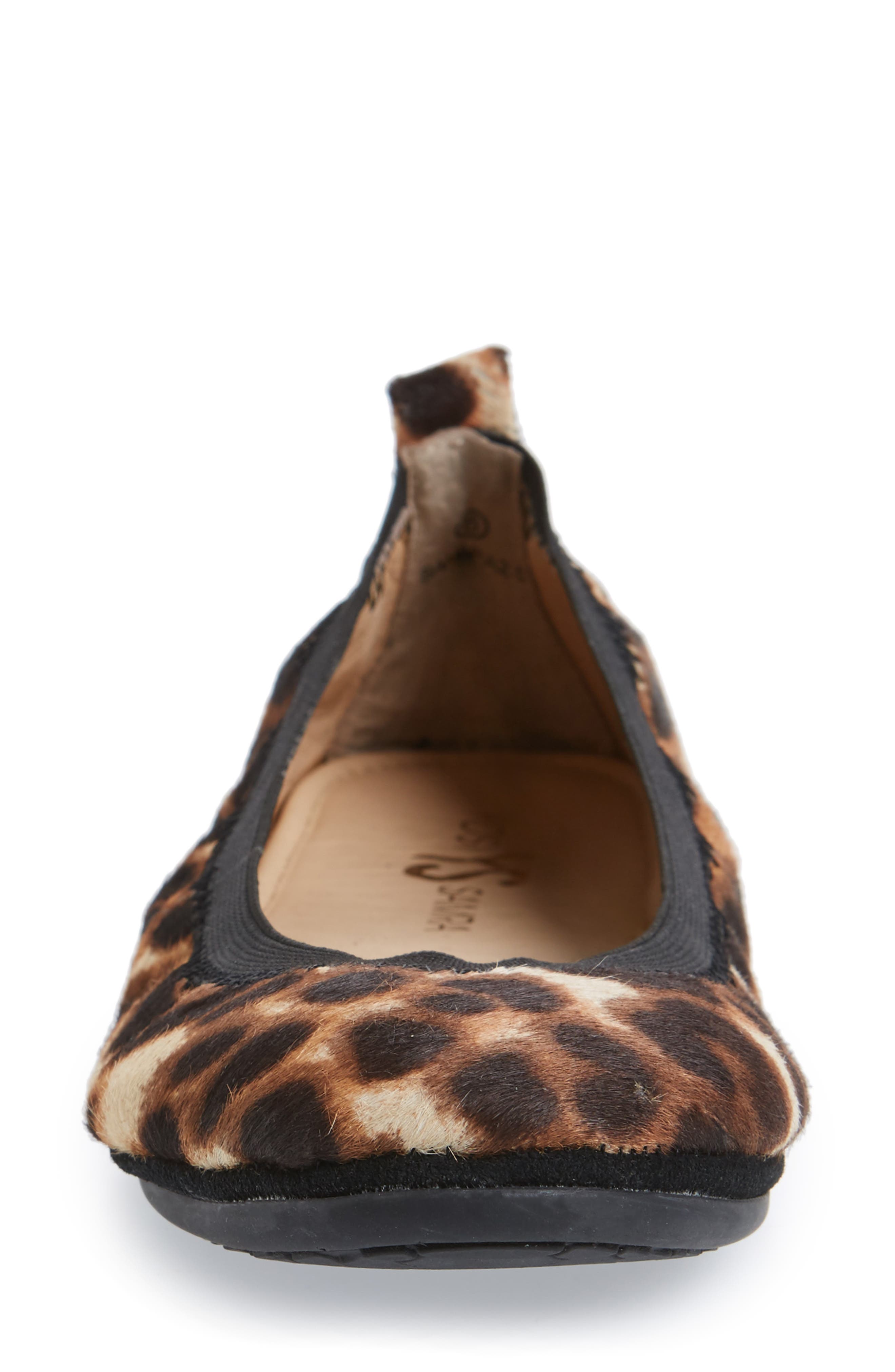 Samara Foldable Ballet Flat, Alternate, color, NATURAL LEOPARD CALF HAIR