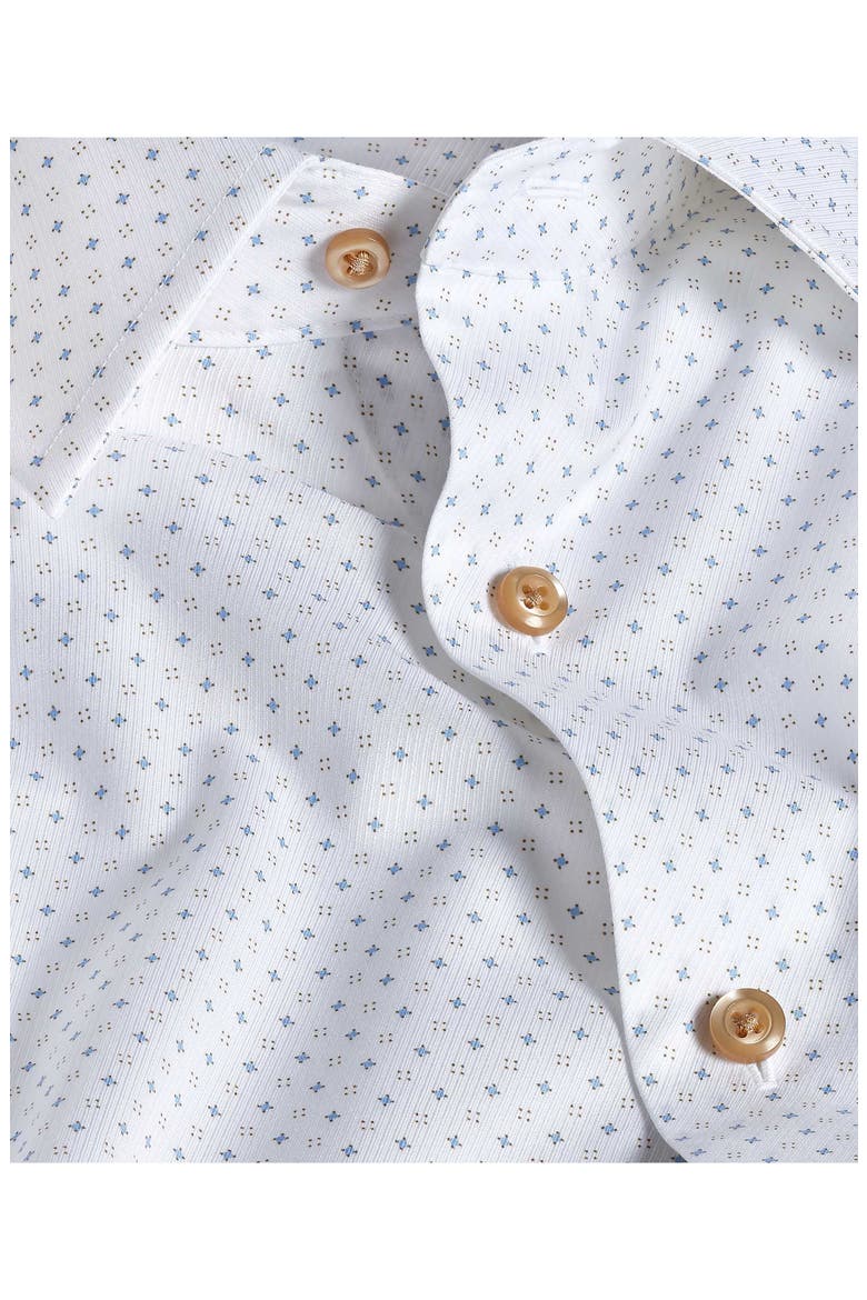 Trim Fit Neat Cotton Dress Shirt, Alternate, color, WHITE/ DUNE