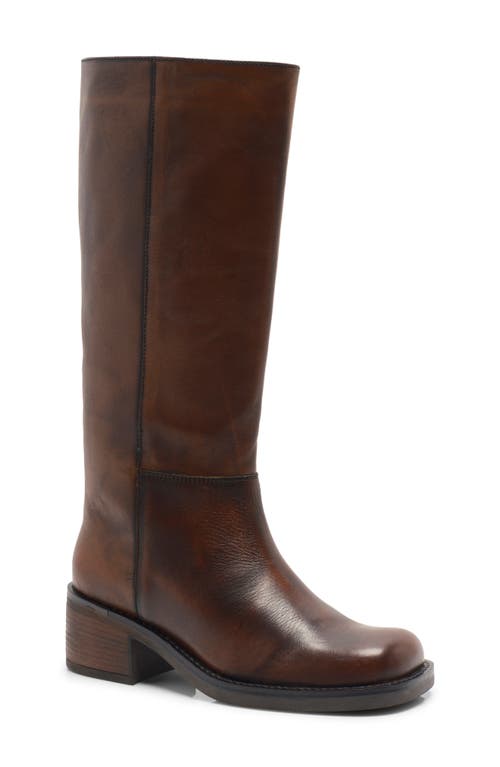 Free People Dana Distressed Pull On Boots Cognac In Brown