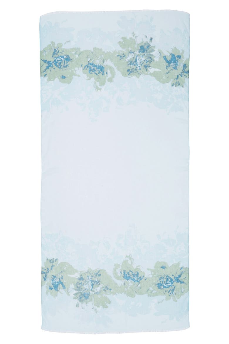 'Painted Blossoms' Print Scarf, Alternate, color, BLUE COMBO
