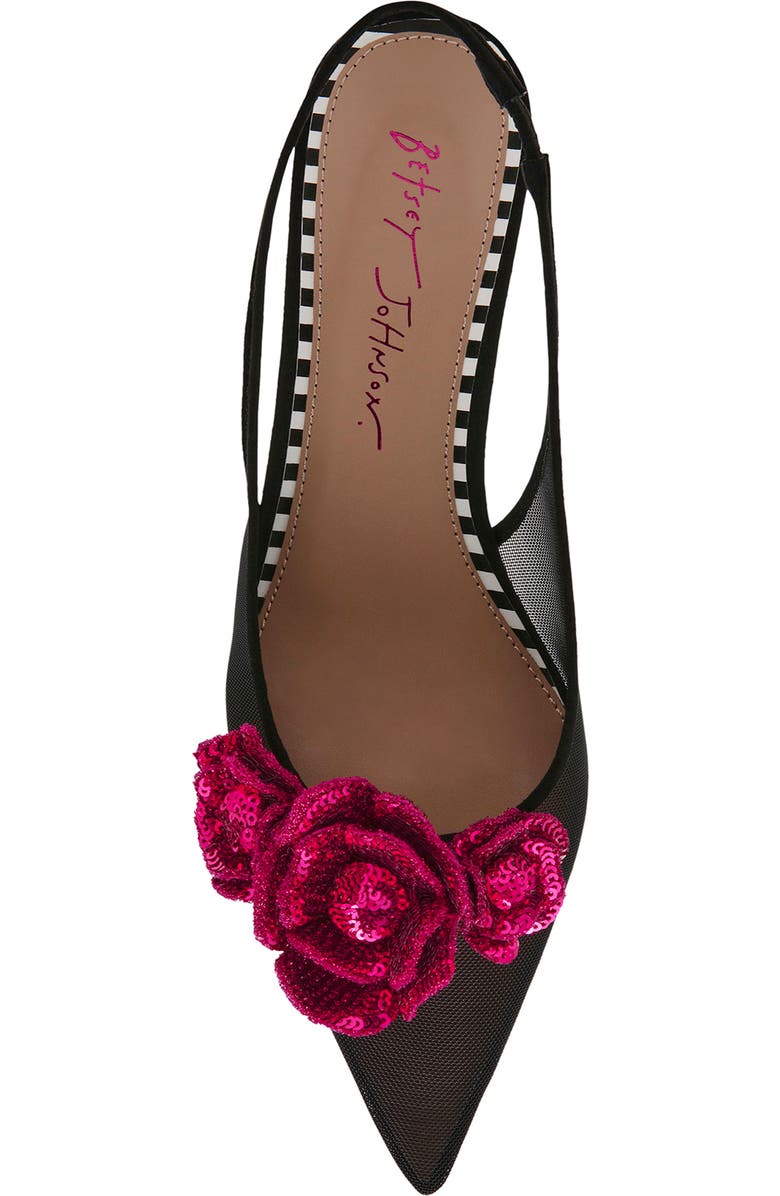 Betsey Johnson Aurorra Slingback Pointed Toe Kitten Heel Pump, Alternate, color,