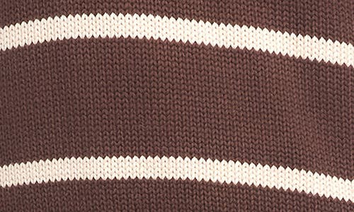 Karen Kane Stripe Crewneck Sweater In Brown