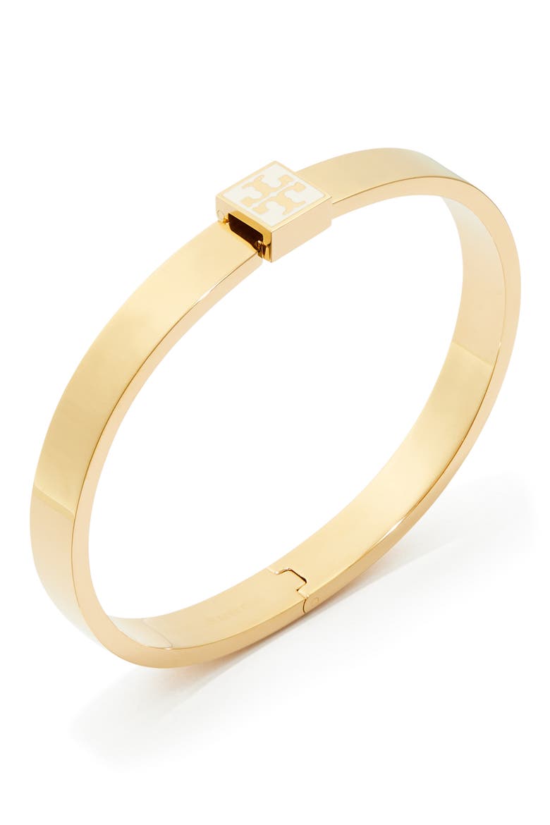 Logo Hinge Bracelet, Alternate, color, TORY GOLD / NEW IVORY