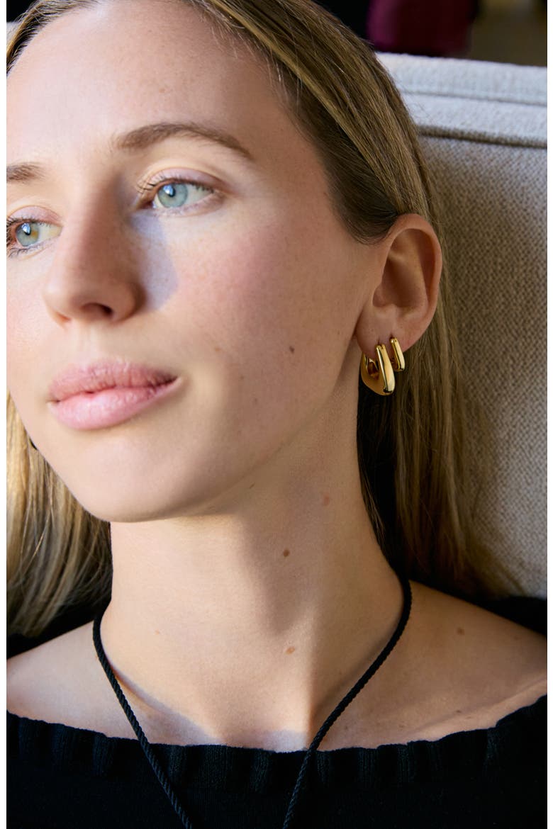 Chunky Gold Hoop Earrings - Colene, Alternate, color, Gold