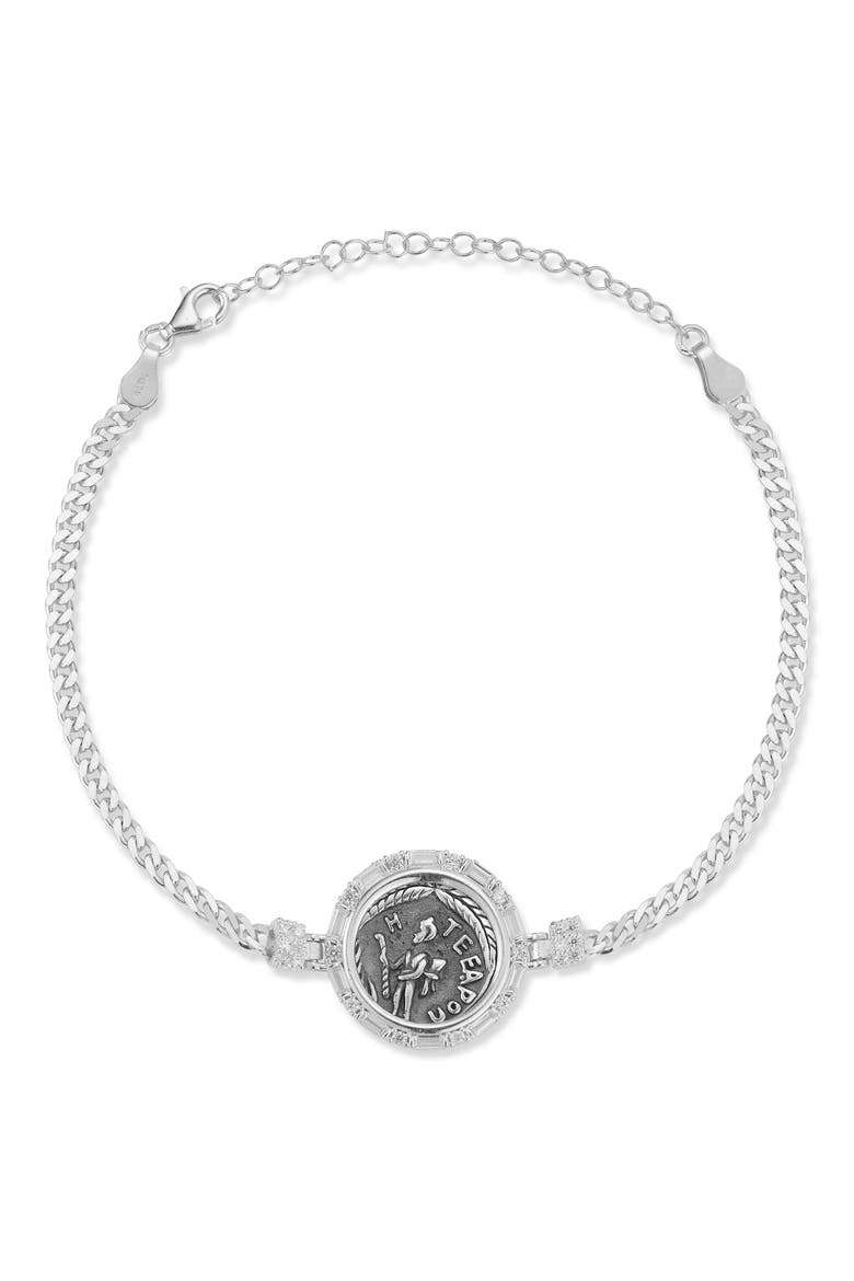 Coin Bracelet, Main, color, SILVER
