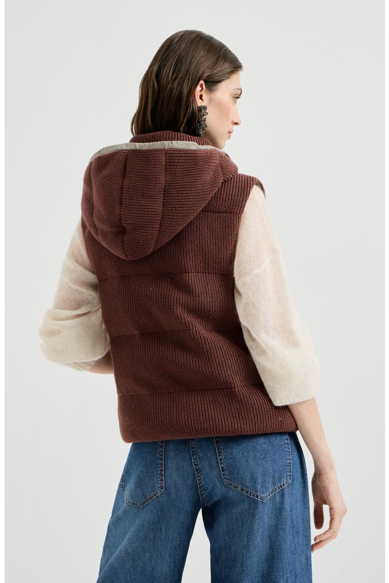 Knit down vest, Alternate, color, Bordeaux