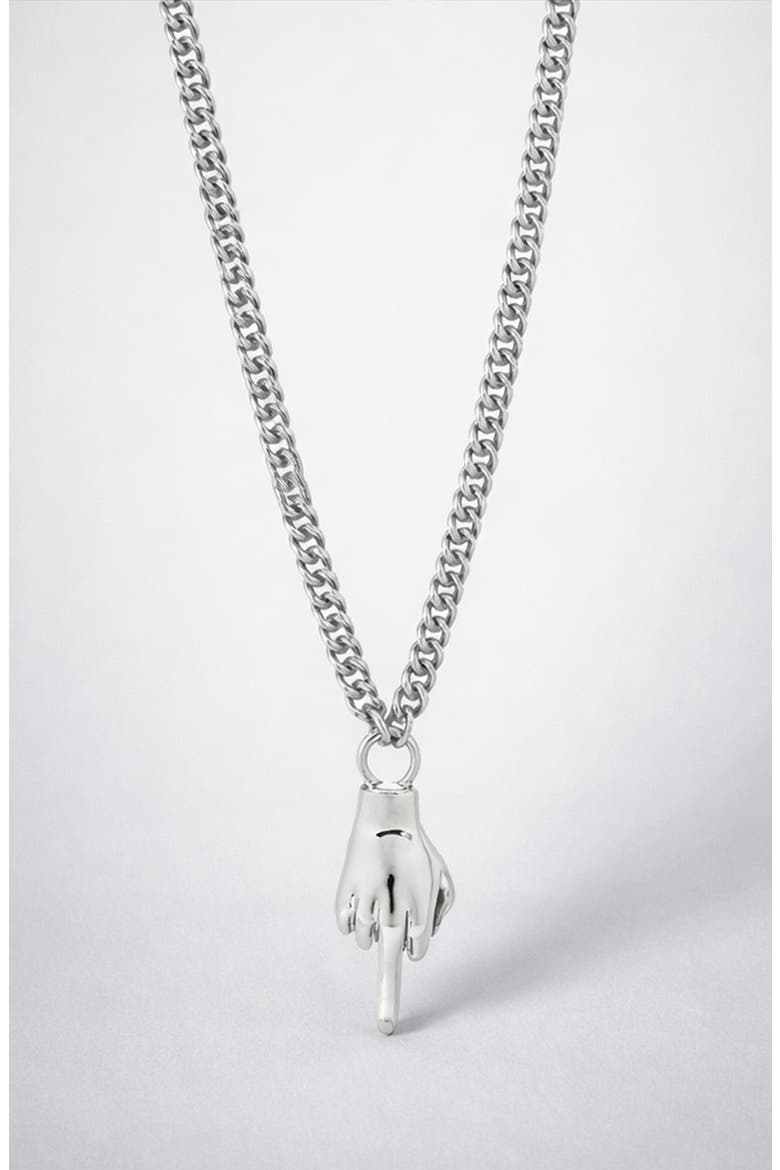 Attitude Necklace in Silver, Alternate, color, Silver