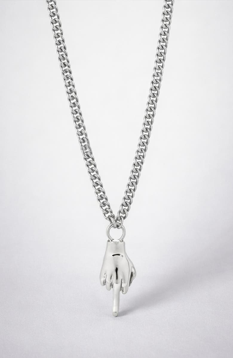 YOJ Attitude Necklace in Silver, Main, color, Silver