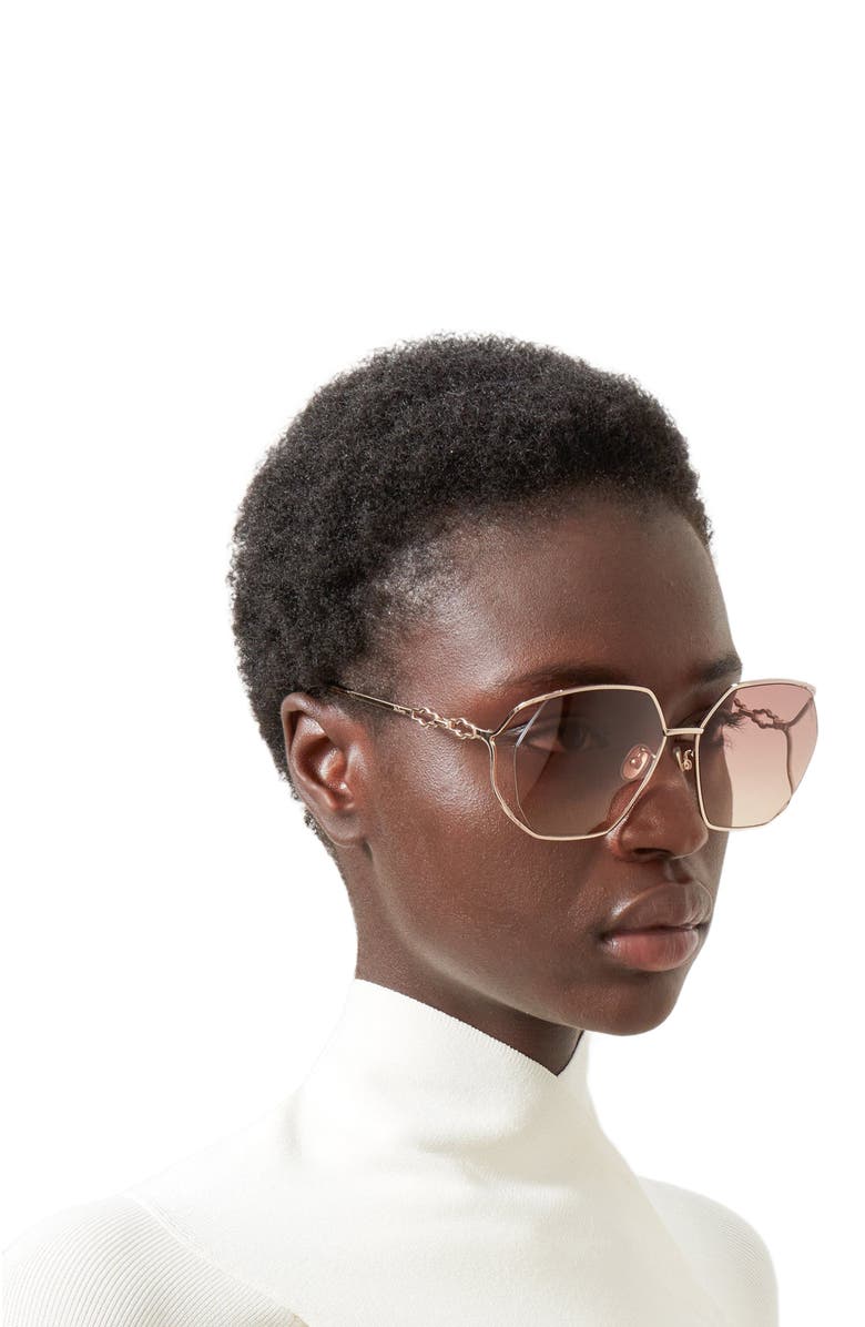 Mulberry Willow Metal Sunglasses, Alternate, color, Gold-Teak