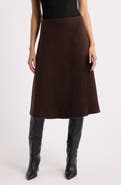 BOSS Vukina Double Face Wool & Lyocell Midi Skirt