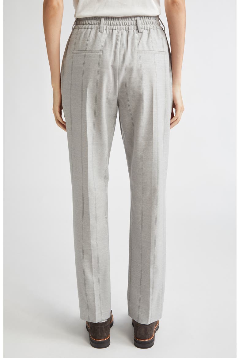 Stripe Stretch Wool Flannel Narrow Leg Pants, Alternate, color, LIGHT GRAY MELANGE