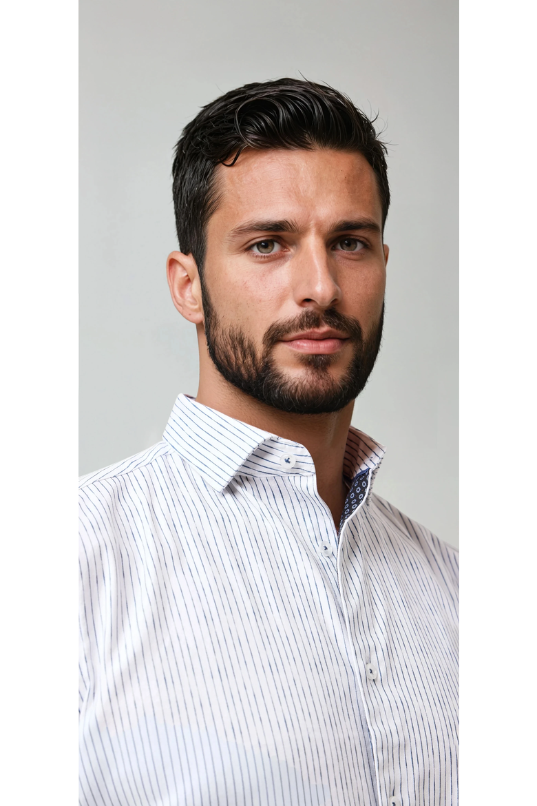 Tencel Stretch Striped SS Button-Up Shirt, Alternate, color, White