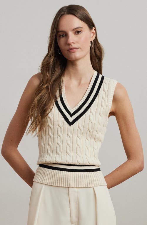 Ralph Lauren Lauren Cricket Cable Knit Cotton Sweater Vest