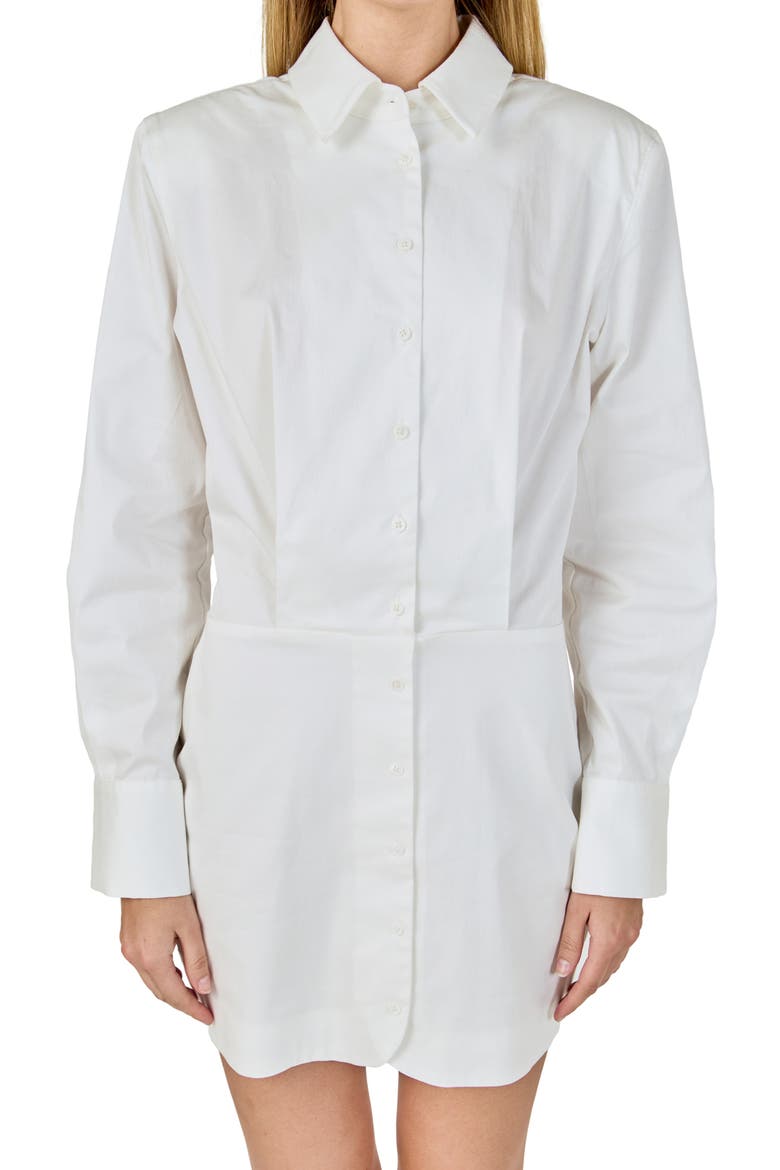 Long Sleeve Shirtdress, Alternate, color, WHITE