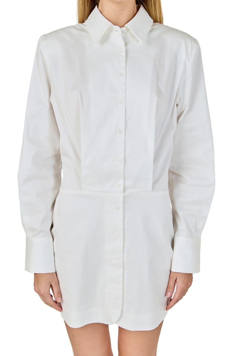 Endless Rose Long Sleeve Shirtdress, Alternate, color, White