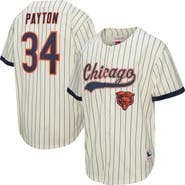 Mitchell & Ness Men's Mitchell & Ness Walter Payton Cream Chicago Bears Name & Number Mesh Button-Up Baseball Jersey