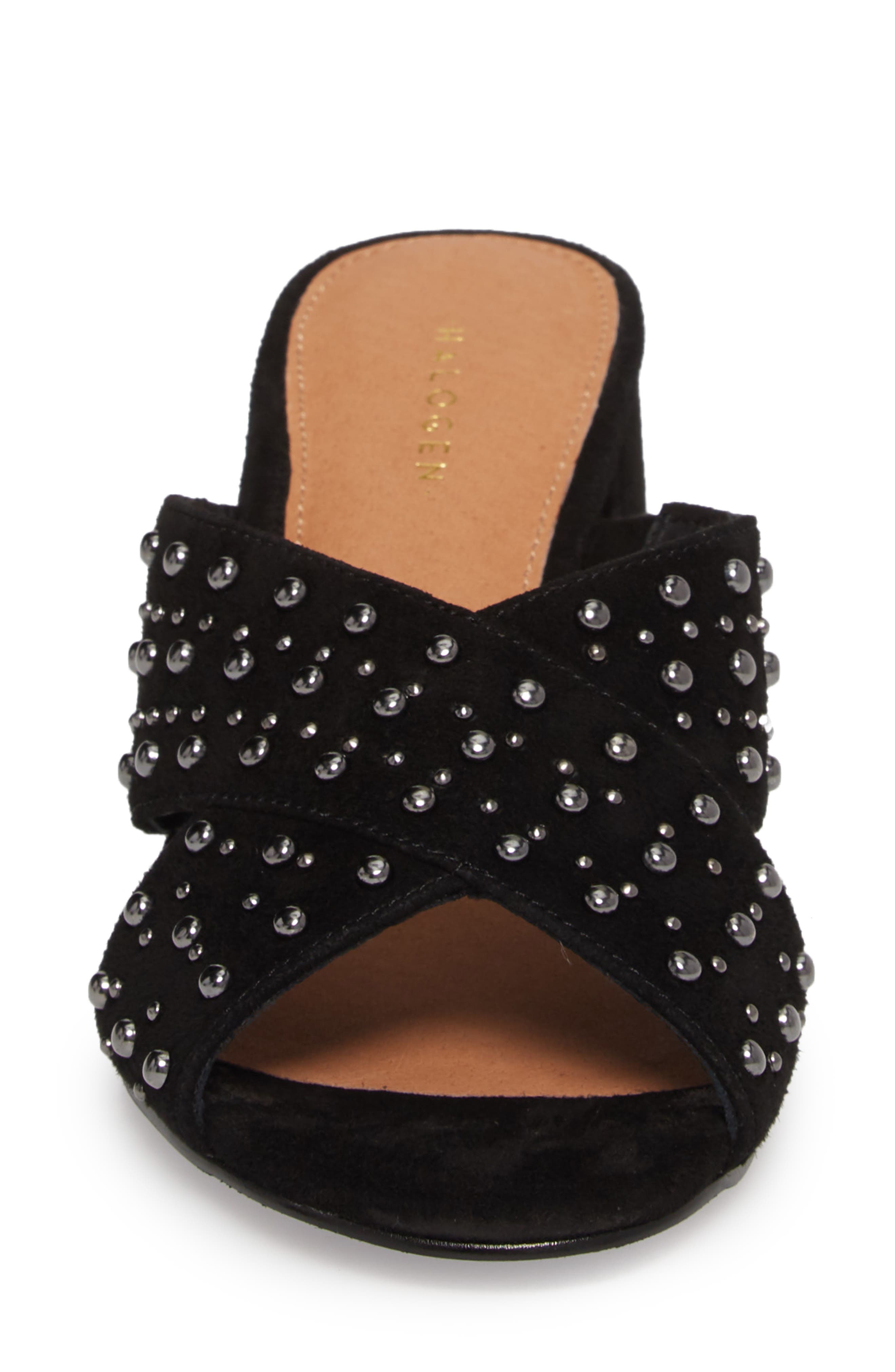 Fable Studded Slide Sandal, Alternate, color, BLACK SUEDE