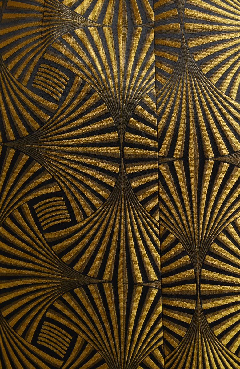 KIM SHUI Lace-up Brocade Cutout Minidress, Alternate, color, Gold