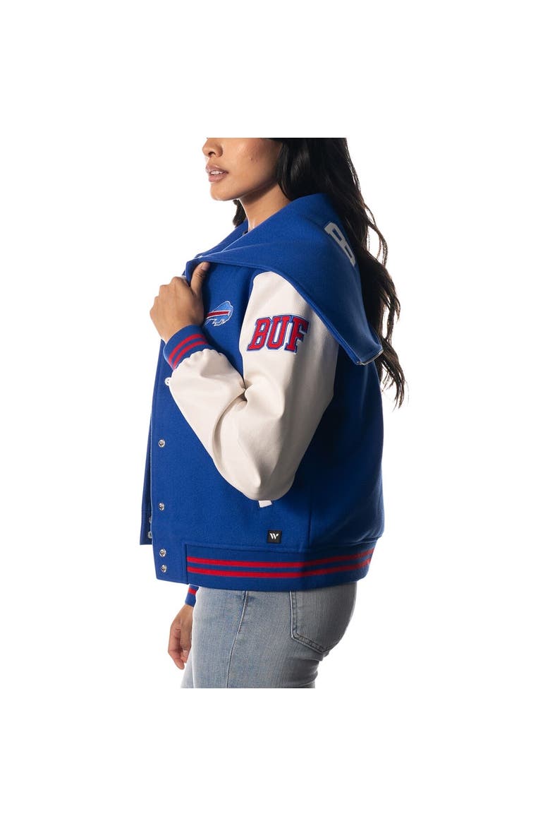 Women's The Wild Collective Royal Buffalo Bills Sailor Full-Snap Hooded Varsity Jacket, Alternate, color, Royal