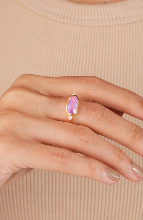Ys Gems Amethyst Oval Ring In Purple