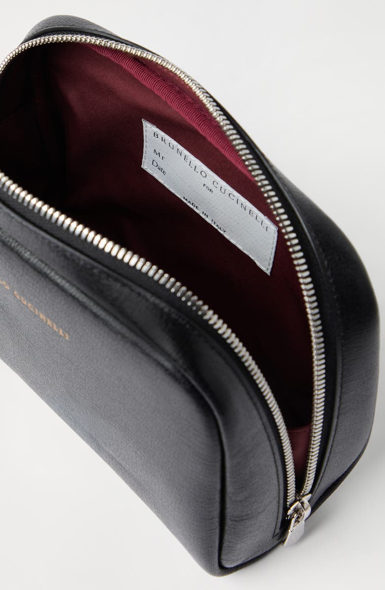 Brunello Cucinelli Capretta beauty case, Alternate, color, Black