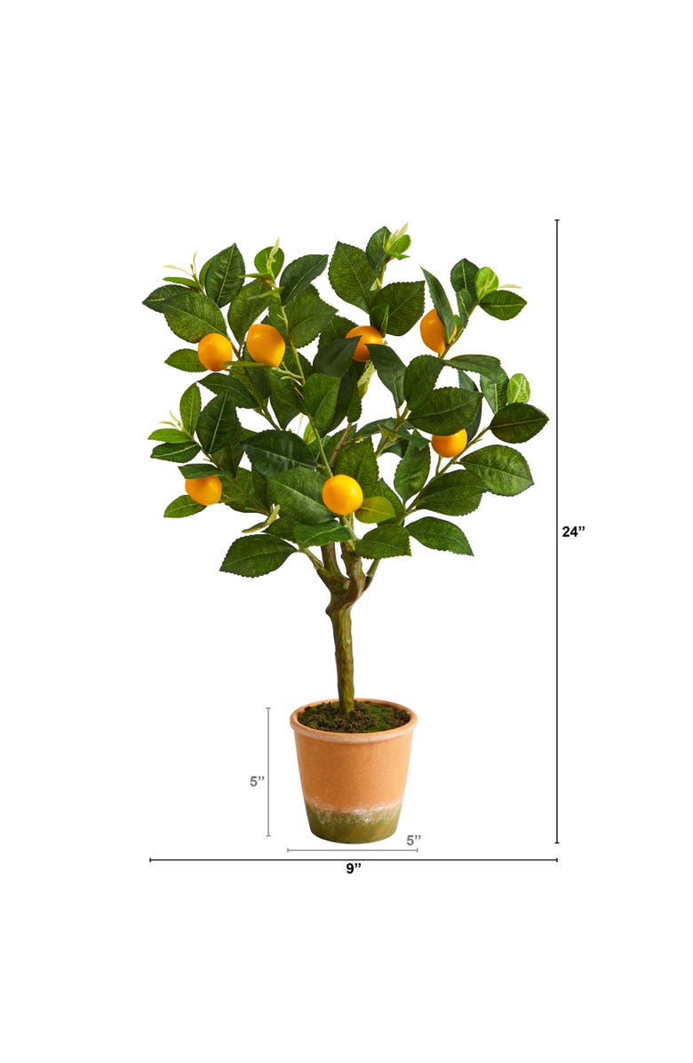 NEARLY NATURAL 24-in Lemon Artificial Tree, Alternate, color, Green