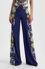 Alice + Olivia Athena Scarf Print Wide Leg Pants