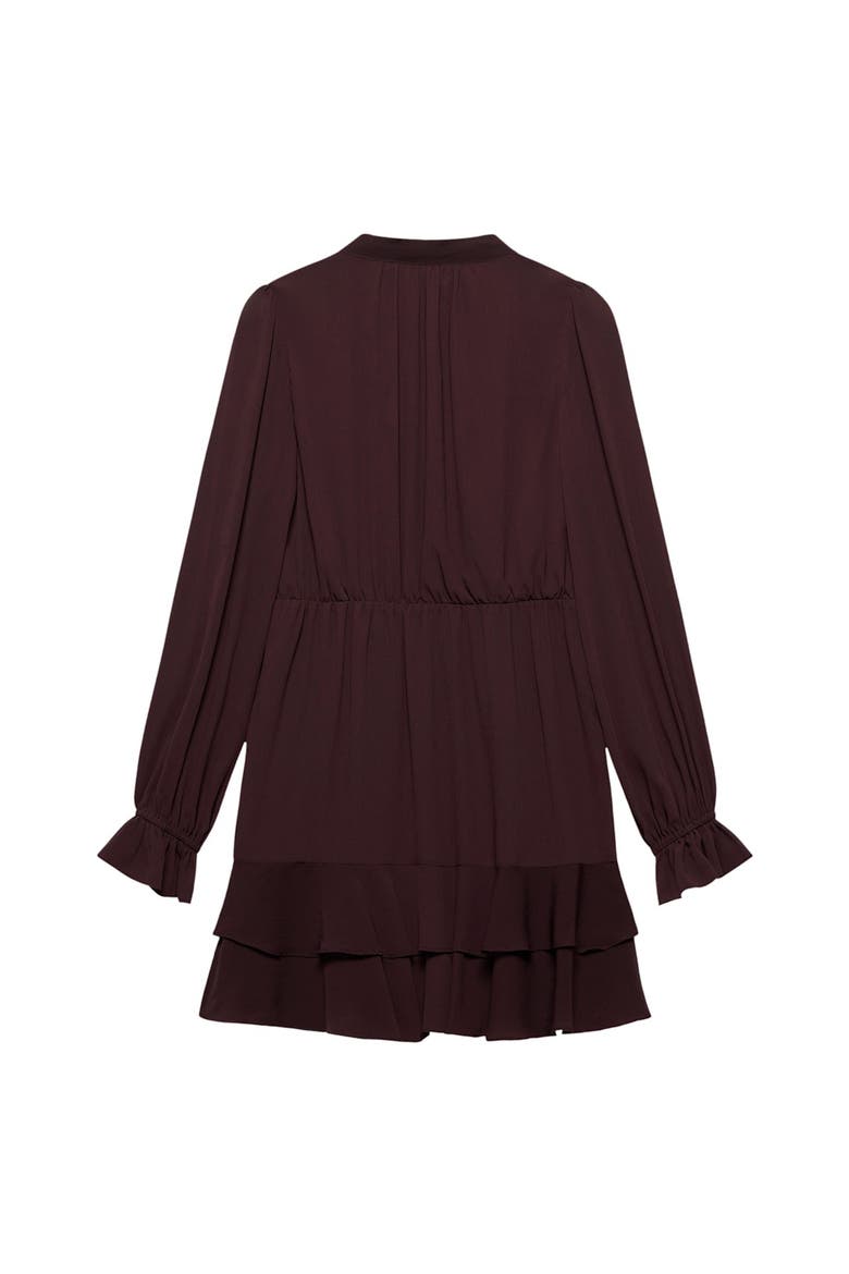 Ruffle Mini Dress, Alternate, color, Burgundy