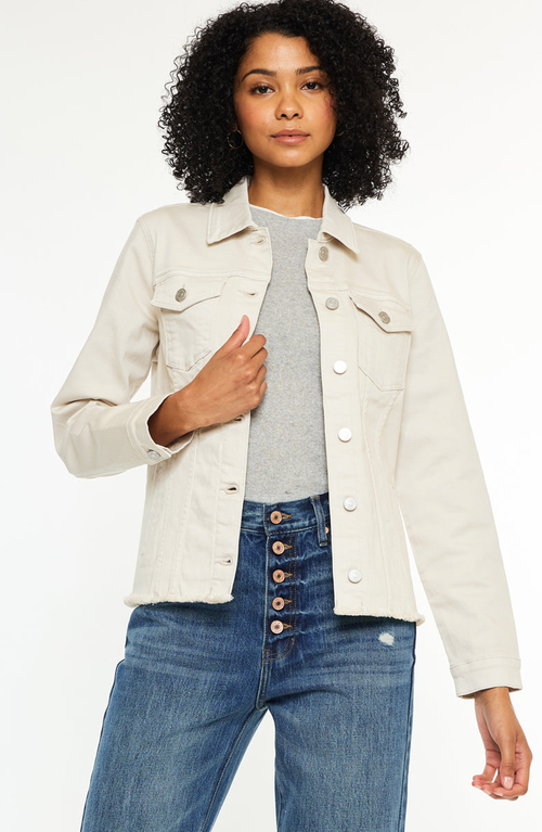 Kancan Jane Denim Jacket In Brown
