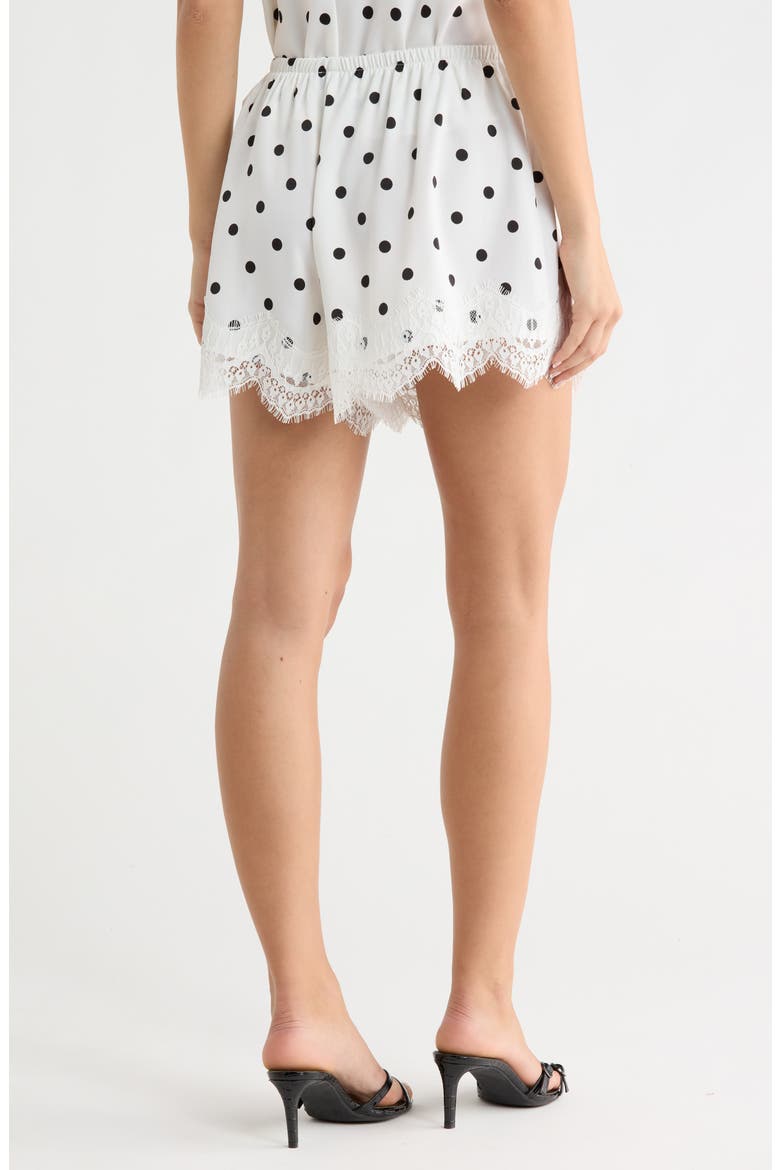 Lace Inset Shorts, Alternate, color, IVORY POLKA DOT