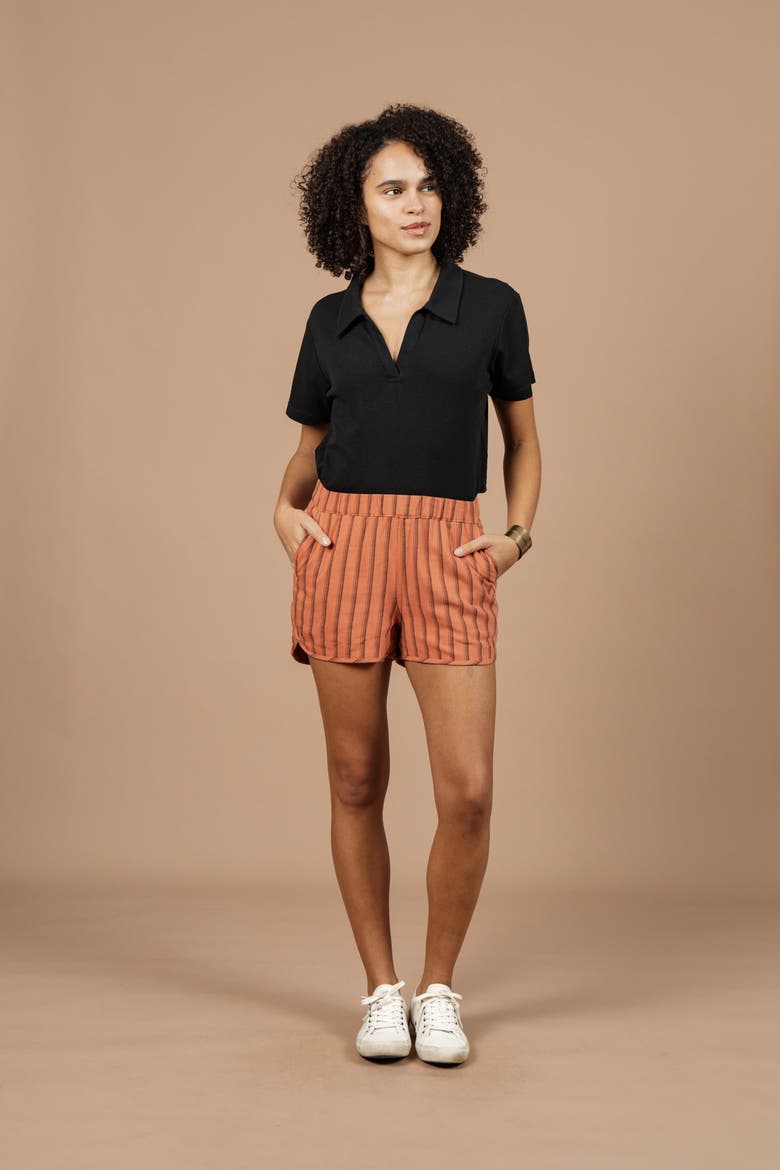 Luca Track Short, Alternate, color, Rust Stripe