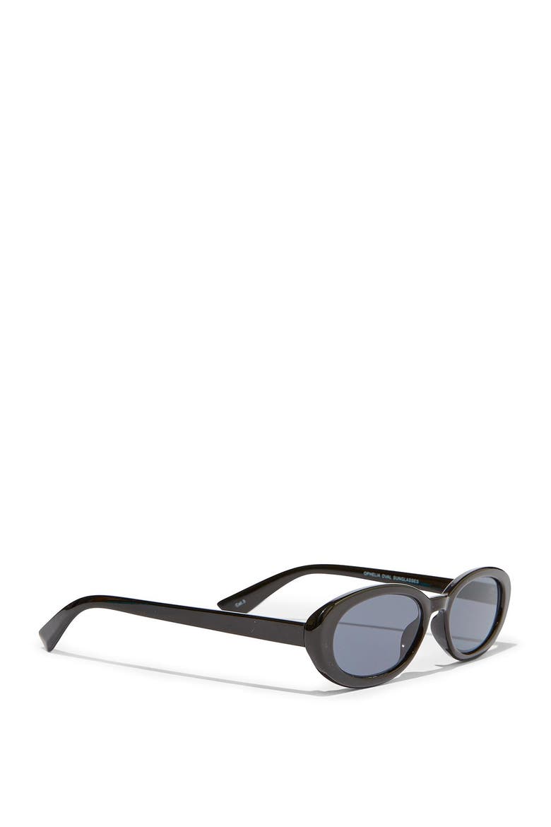 Ophelia Oval Sunglasses, Alternate, color, Black