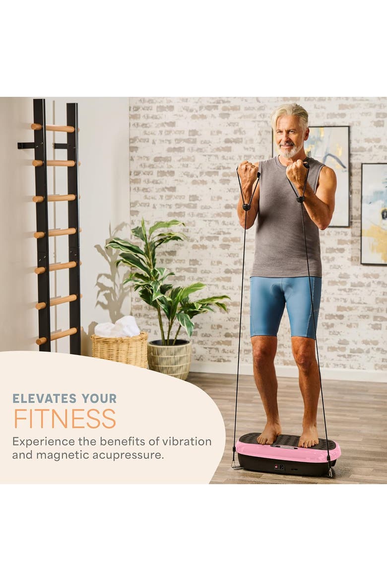 HexaPlate Lite Vibration Plate Exercise Machine Full Body Recovery and Muscle Toning, Alternate, color, Pink