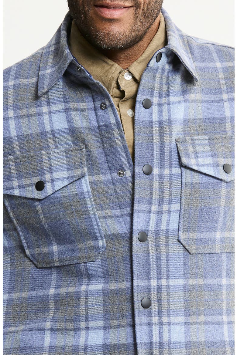 Quilted Lined Plaid Flannel Shirt Jacket, Alternate, color, BLUE